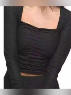 Good American Black Mesh Top